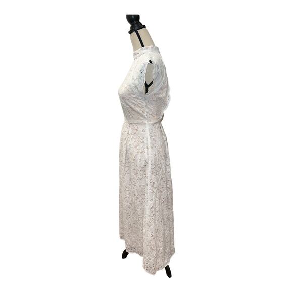 Lulus Sweetest Love Story White Dress Lace High-Low Midi Dress NWT size xs - Picture 3 of 12